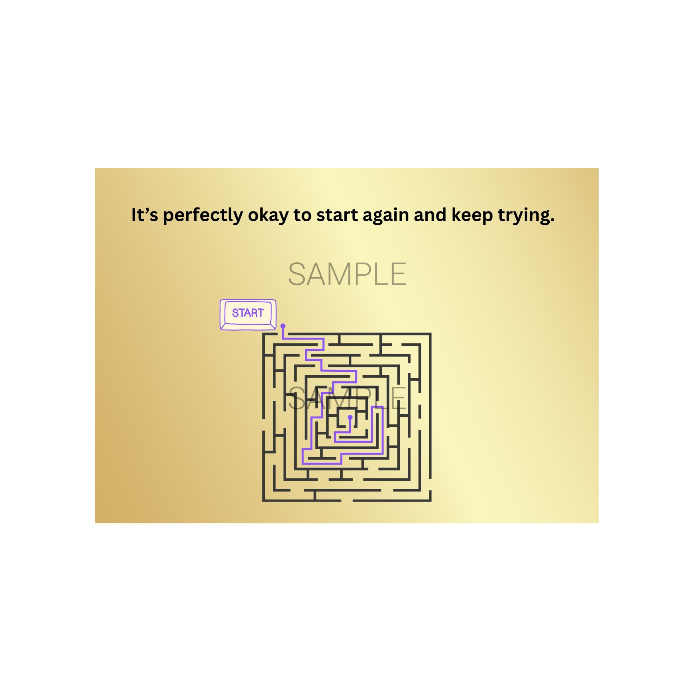 It's Perfectly Okay To Start Again and Keep Trying Postcard