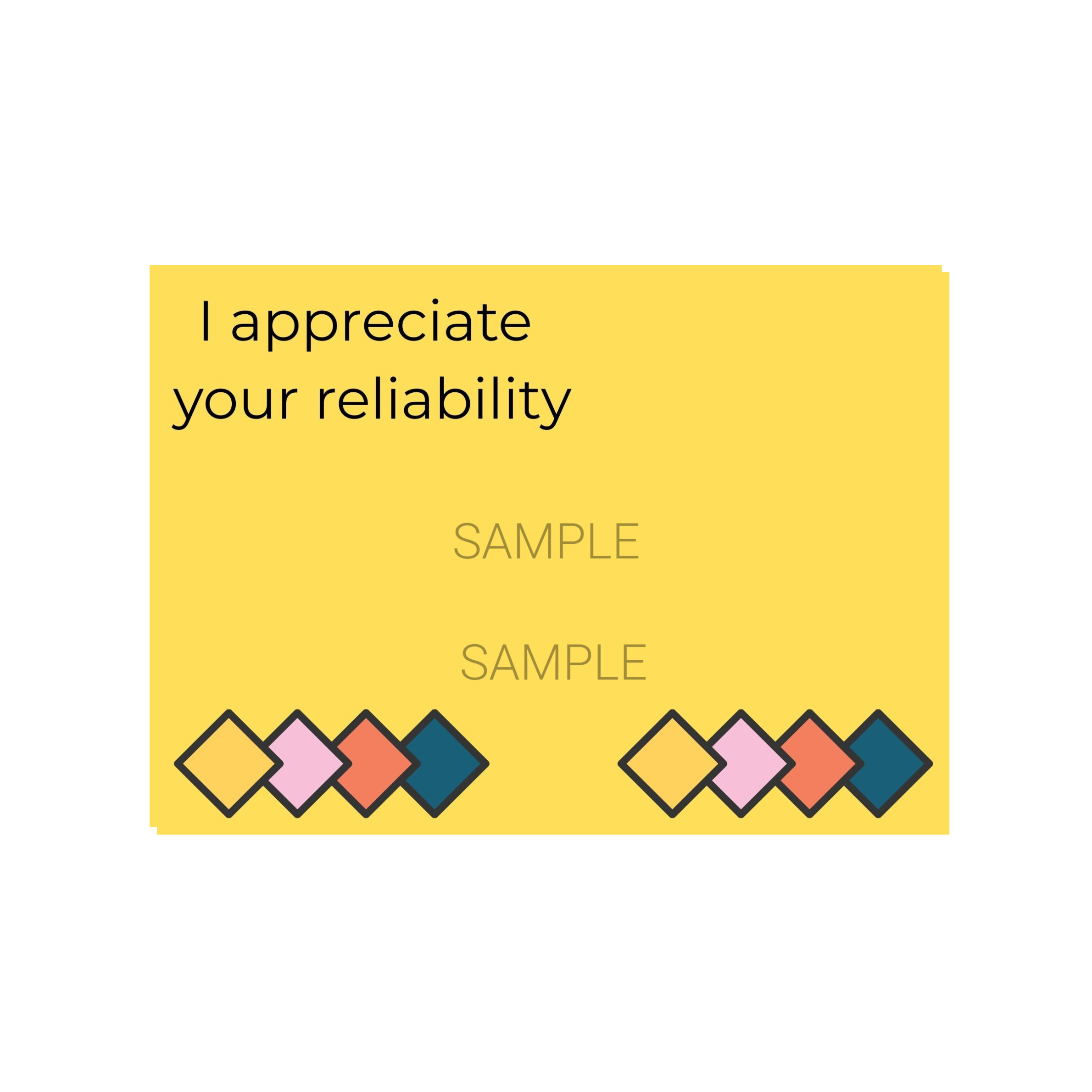 I Appreciate Your Reliability postcard