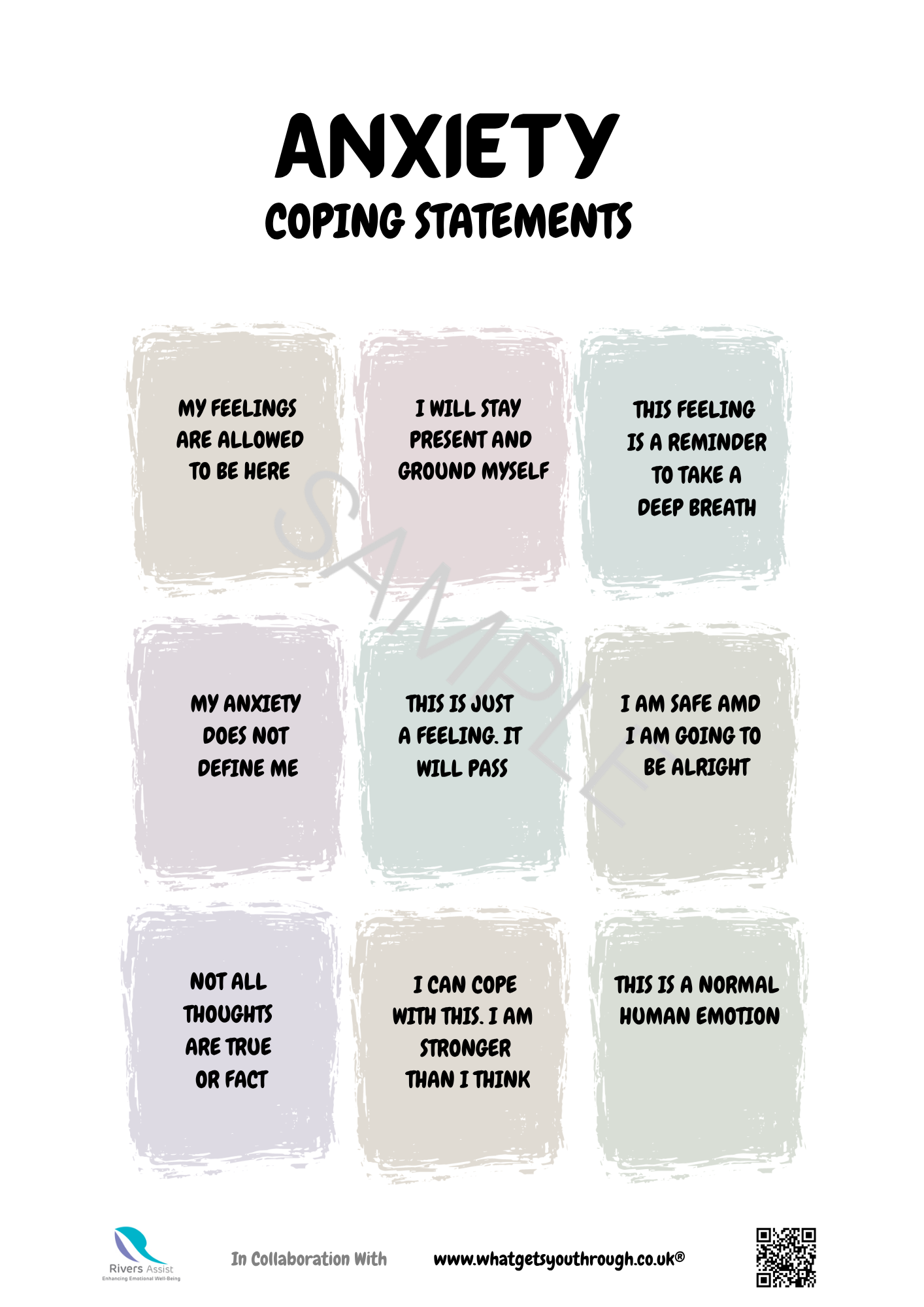 Anxiety Coping Statements A4 Poster | Mental Health Support Print ...