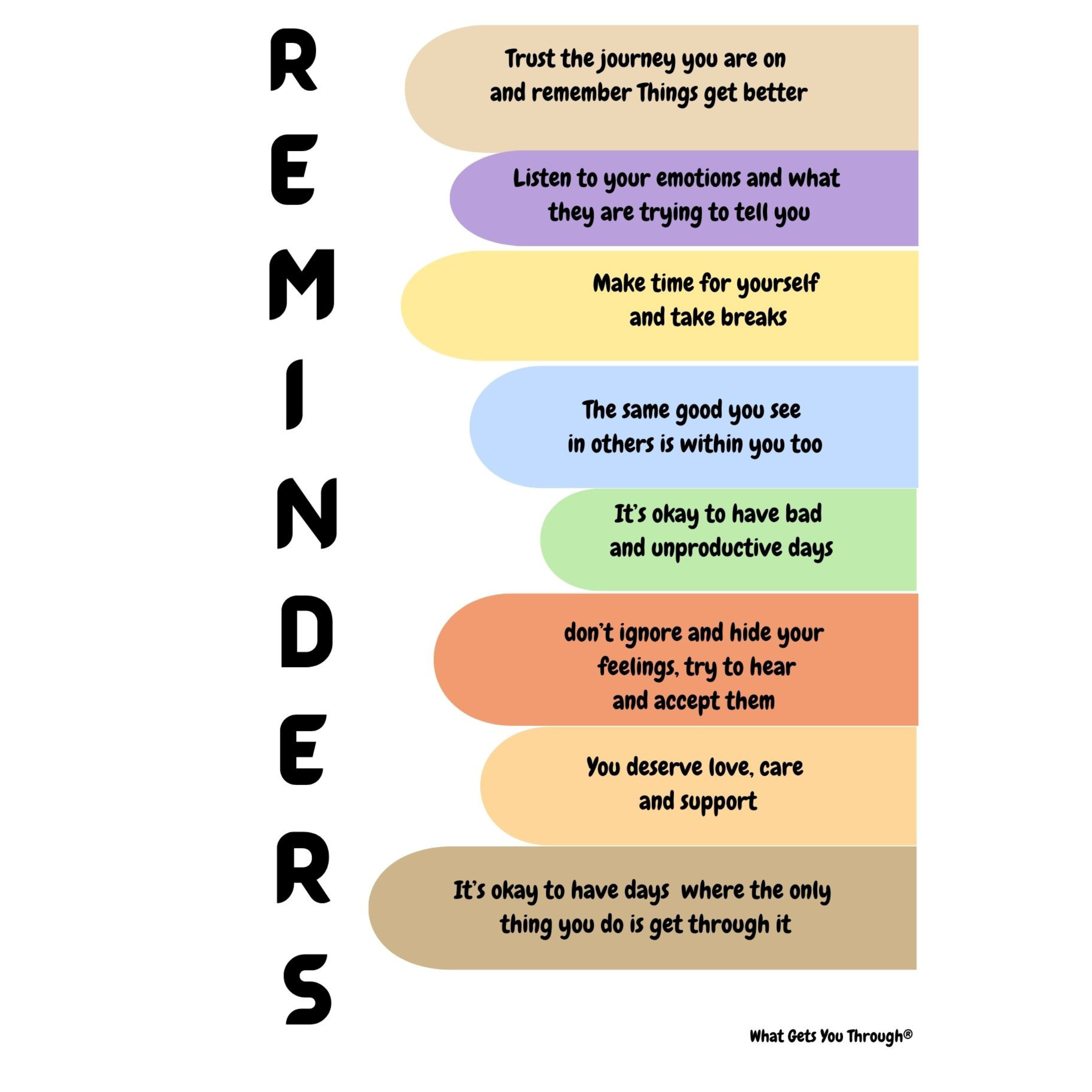 Daily Reminders A4 Poster with Stand