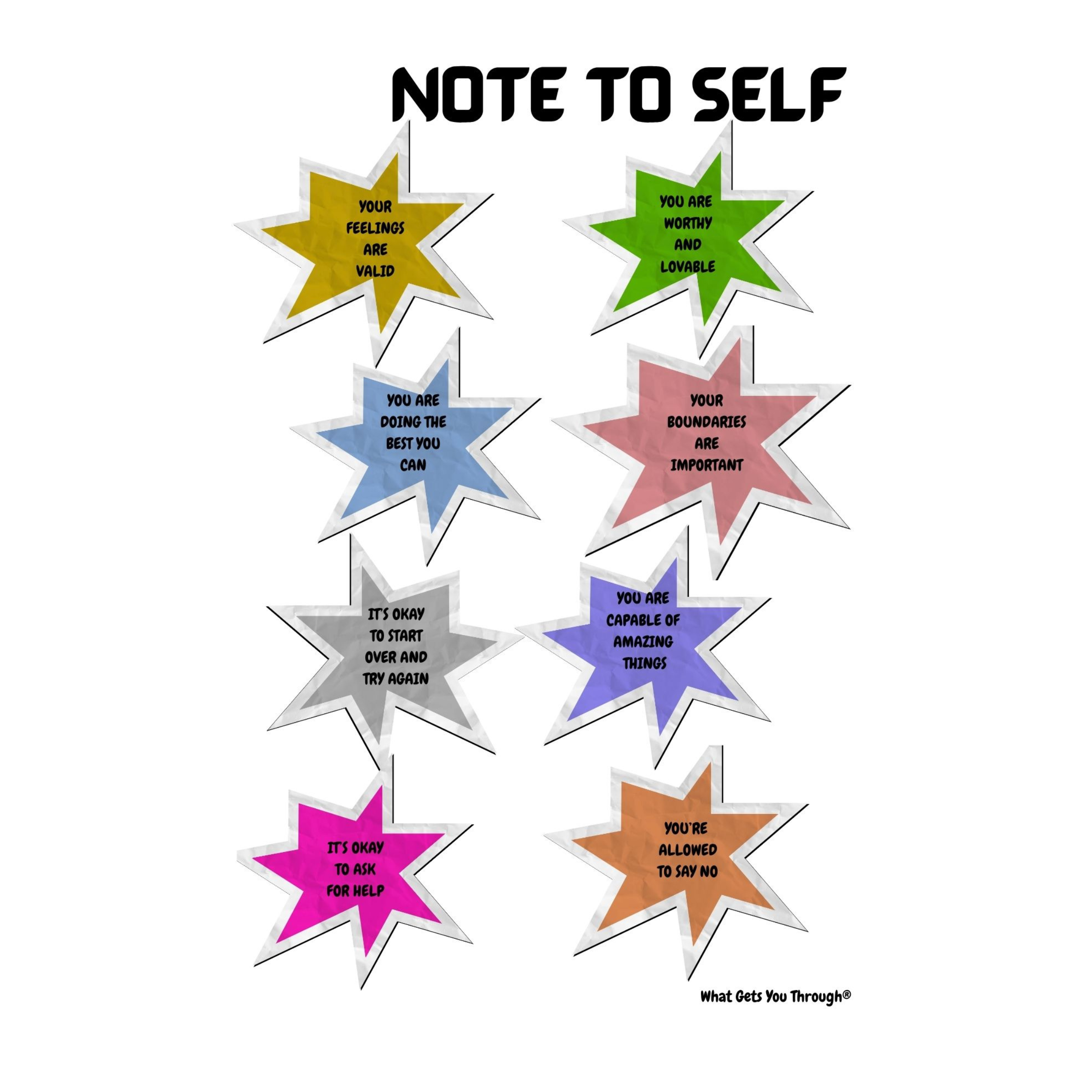 Note To Self A4 Poster with Stand