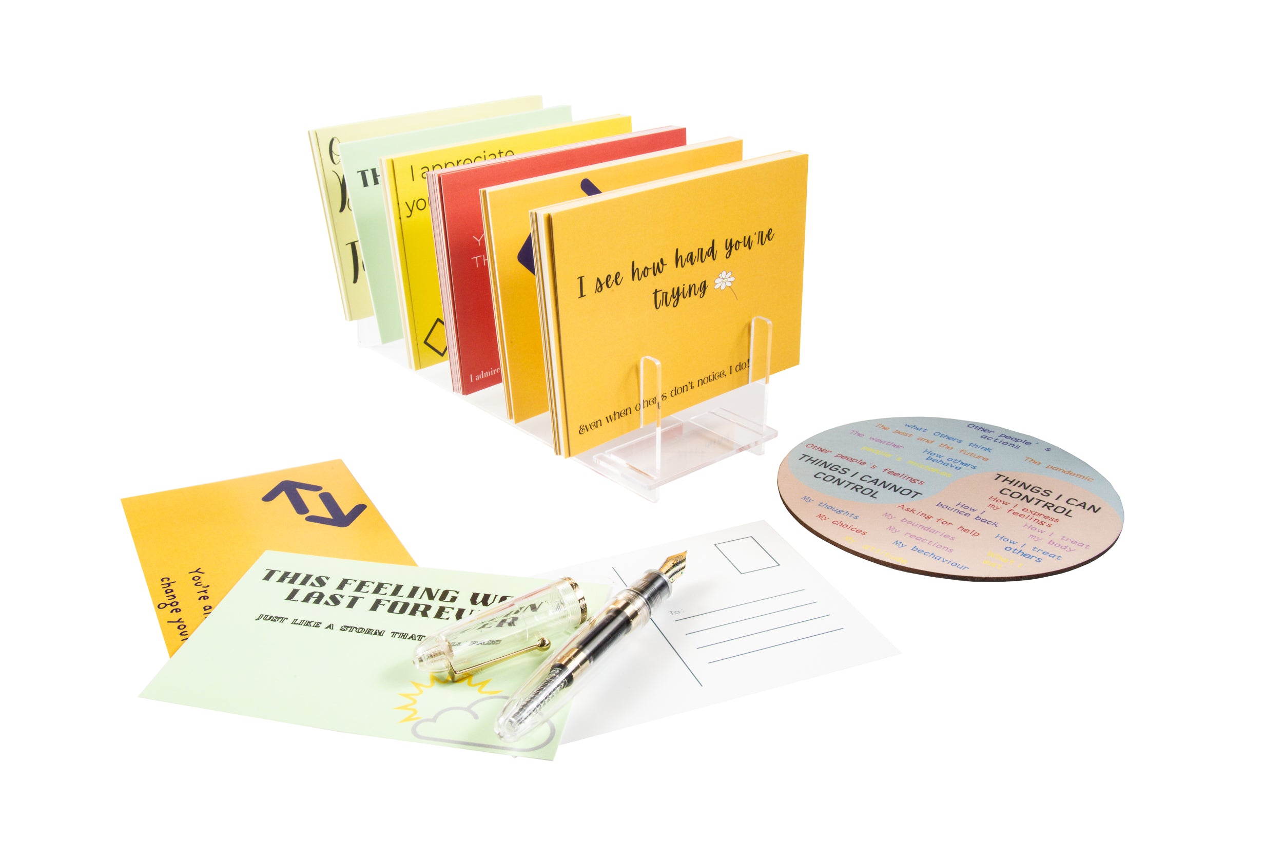 Wellbeing Postcards Display Case — 12 Sets of 15